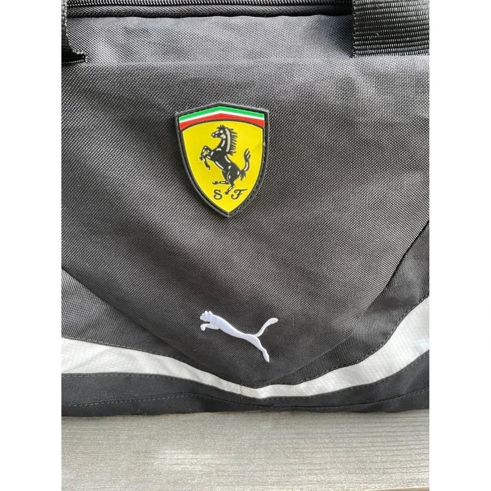 Puma Ferrari Scuderia Duffel Bag Black White Racing Travel Gym Bag 51592-00